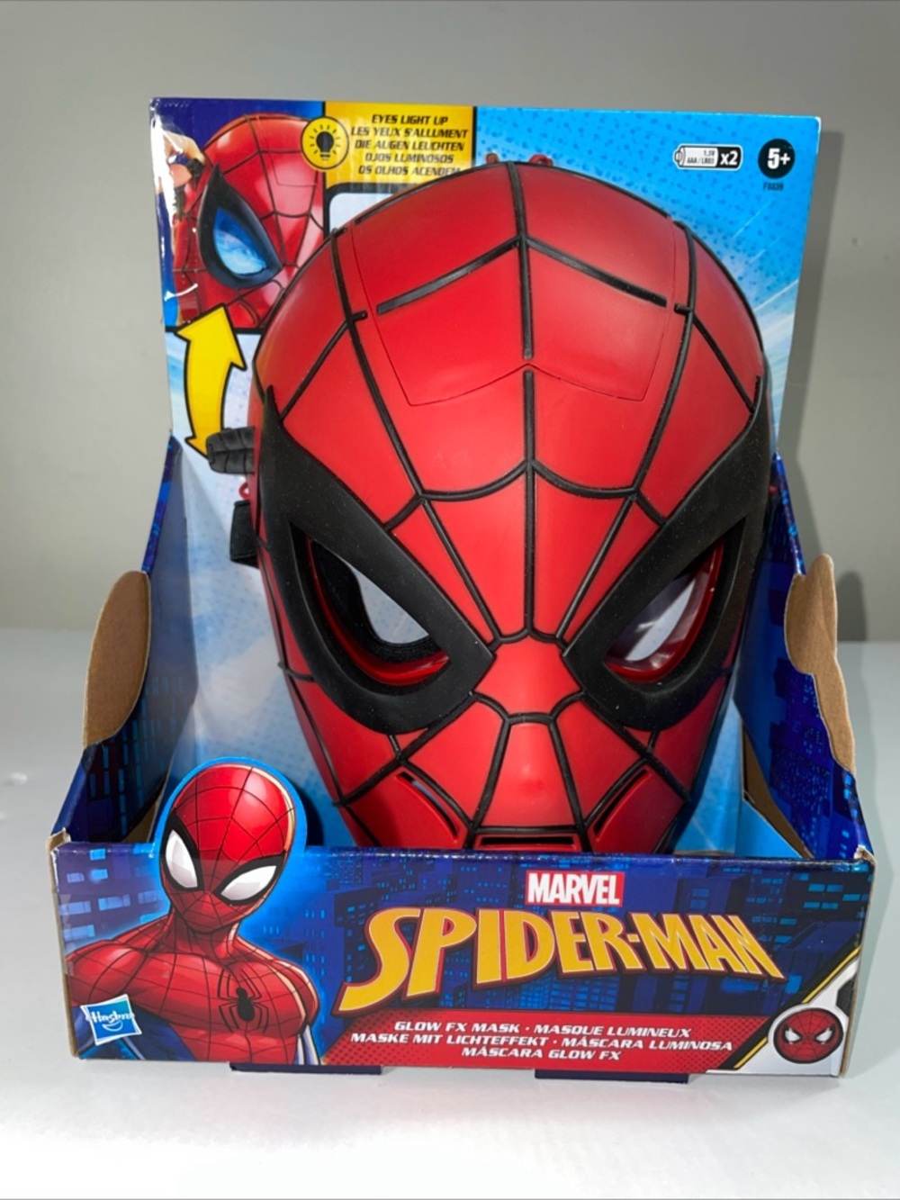 Marvel Spider-Man Red and Black Glow FX Roleplay Mask